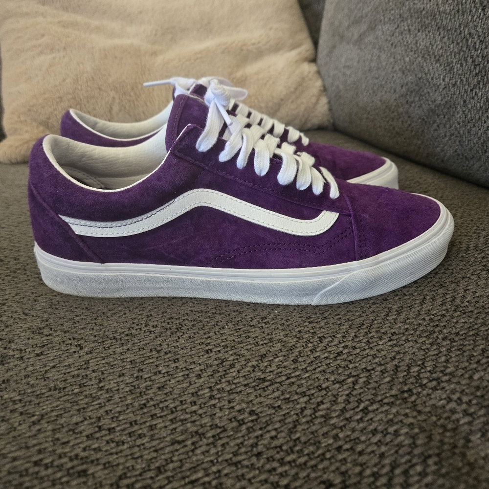 Vans Men Size 10 Purple Suede Sneakers Old Skool Pig Suede Acai - Picture 5 of 11